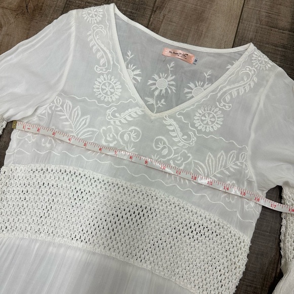 White fringe sheer kimono maxi dress - Picture 5 of 6